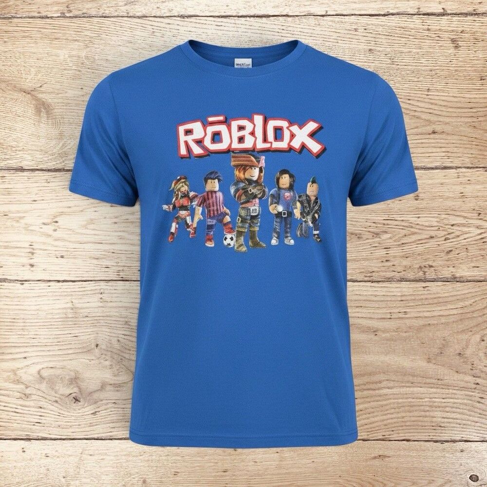 Roblox T-Shirt - Boys Size Large - Blue Graphics With Roblox Characters